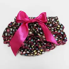 Модные радужные в горошек Сатиновые детские шаровары для новорожденных девочек