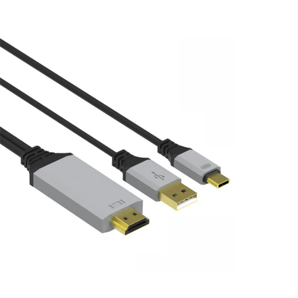 USB-C إلى Hdmi 2 في 1 HD 4 K 2 K فيديو أغنية كابل شحن محول لسامسونج غالاكسي ملاحظة 8 LG هواوي G6 G5 V20