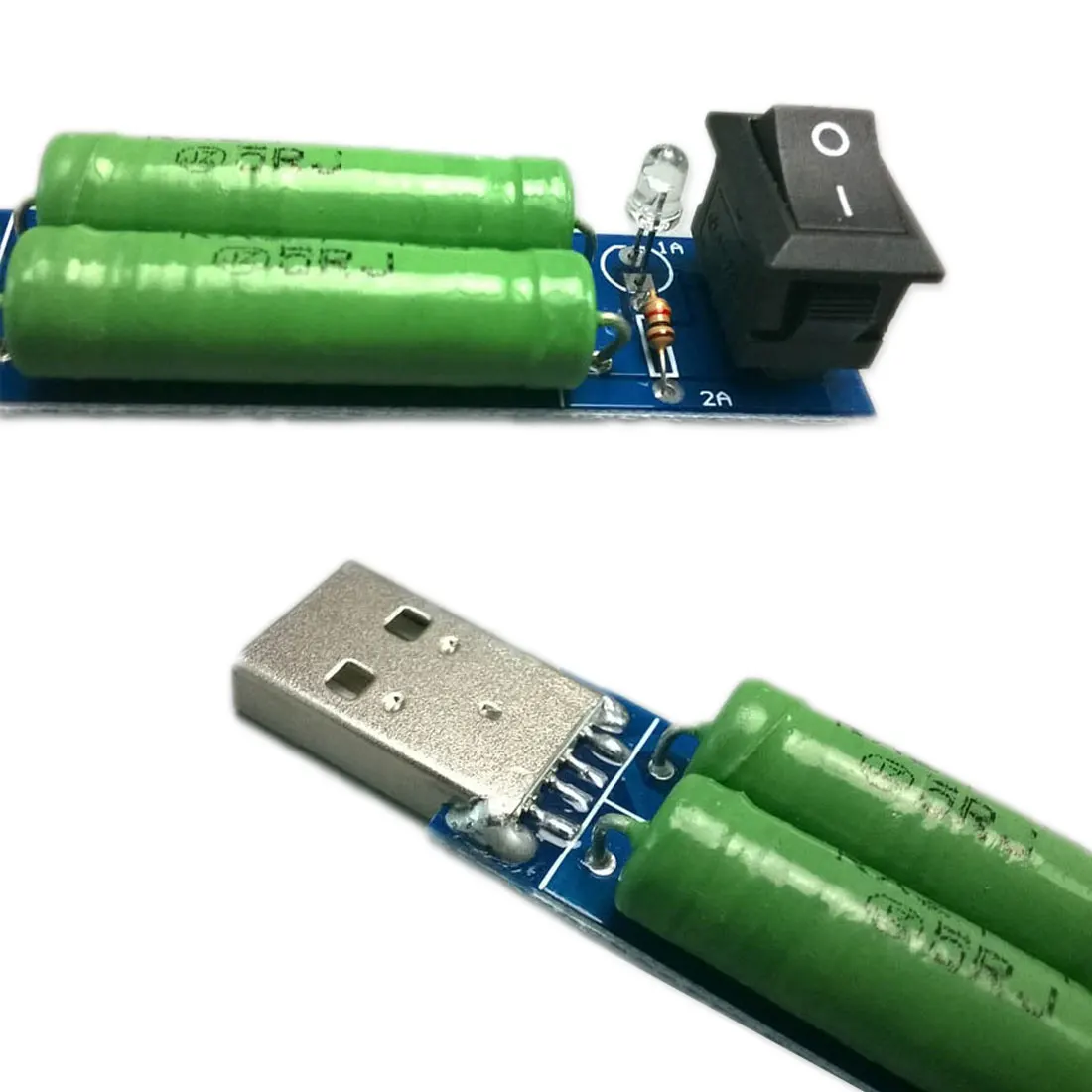 USB электронные нагрузочные резисторы мобильный силовой модуль сопротивления старению 1A 2A ток зарядки обнаружения