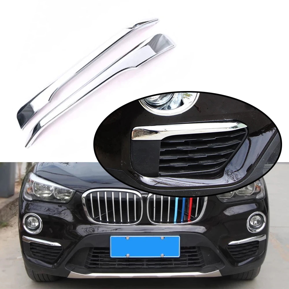 JEAZEA 2Pcs ABS Chrome Front Fog Lamp Lights Cover Trim Sticker Car Protector For BMW X1 2016 2017 2018 2019 Styling | Автомобили и