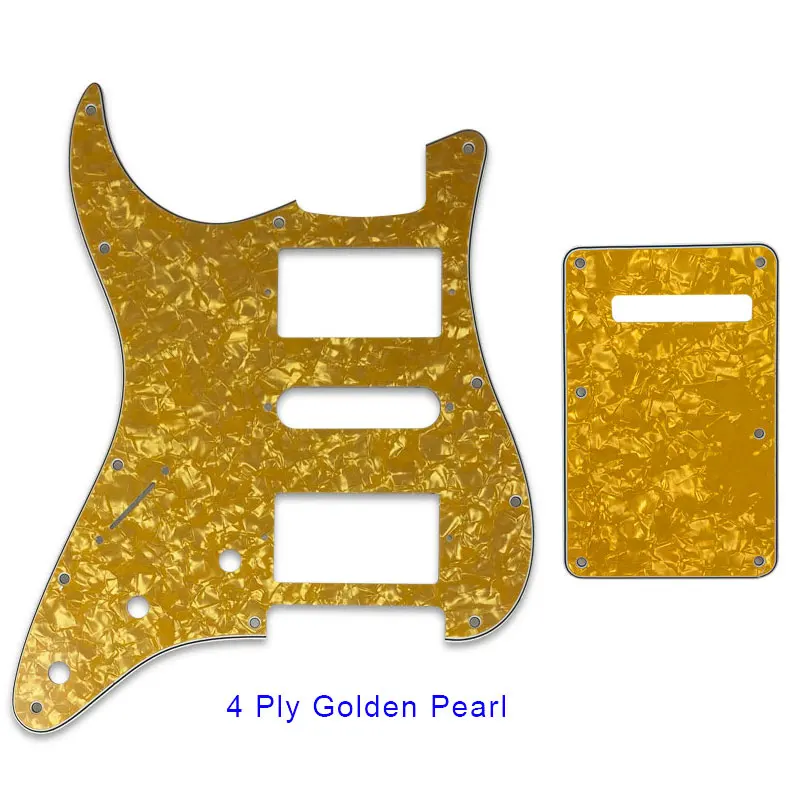 Запчасти для гитары-для левшей США Страт 72' 11 винтовое отверстие стандарт PAF Humbcker HSH гитарная Накладка и задняя пластина скретч пластина - Цвет: 4Ply Golden Pearl