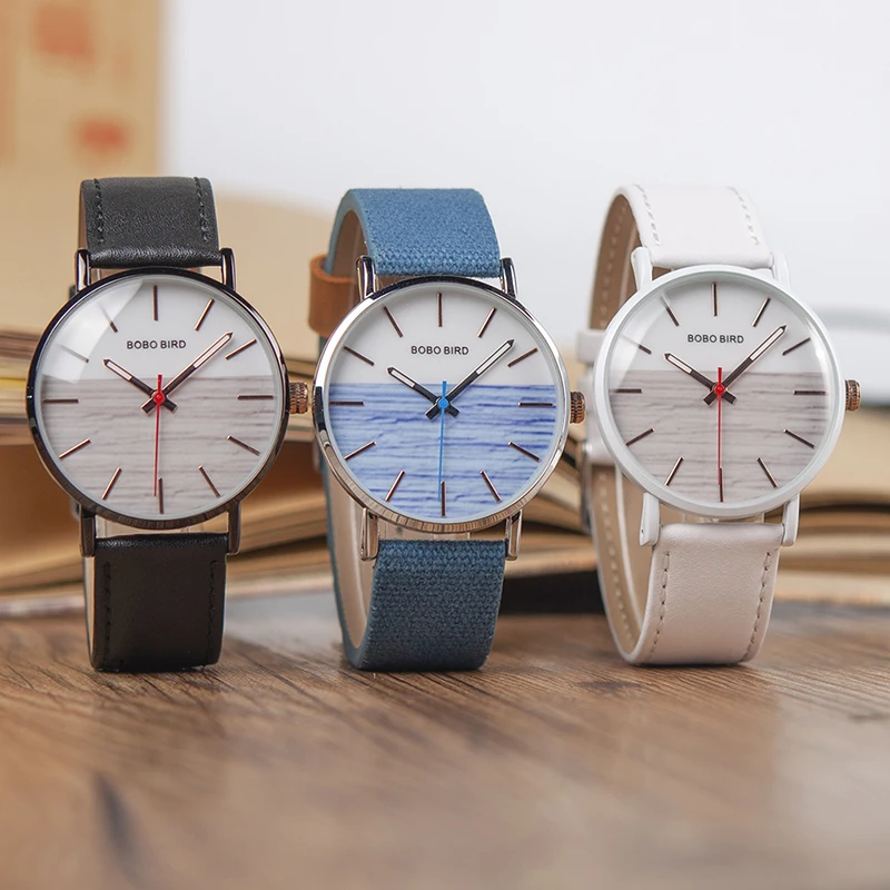 BOBO BIRD Metal Men Watches Quartz Wrist Watch Male Leather Strap Customized Logo erkek kol saati