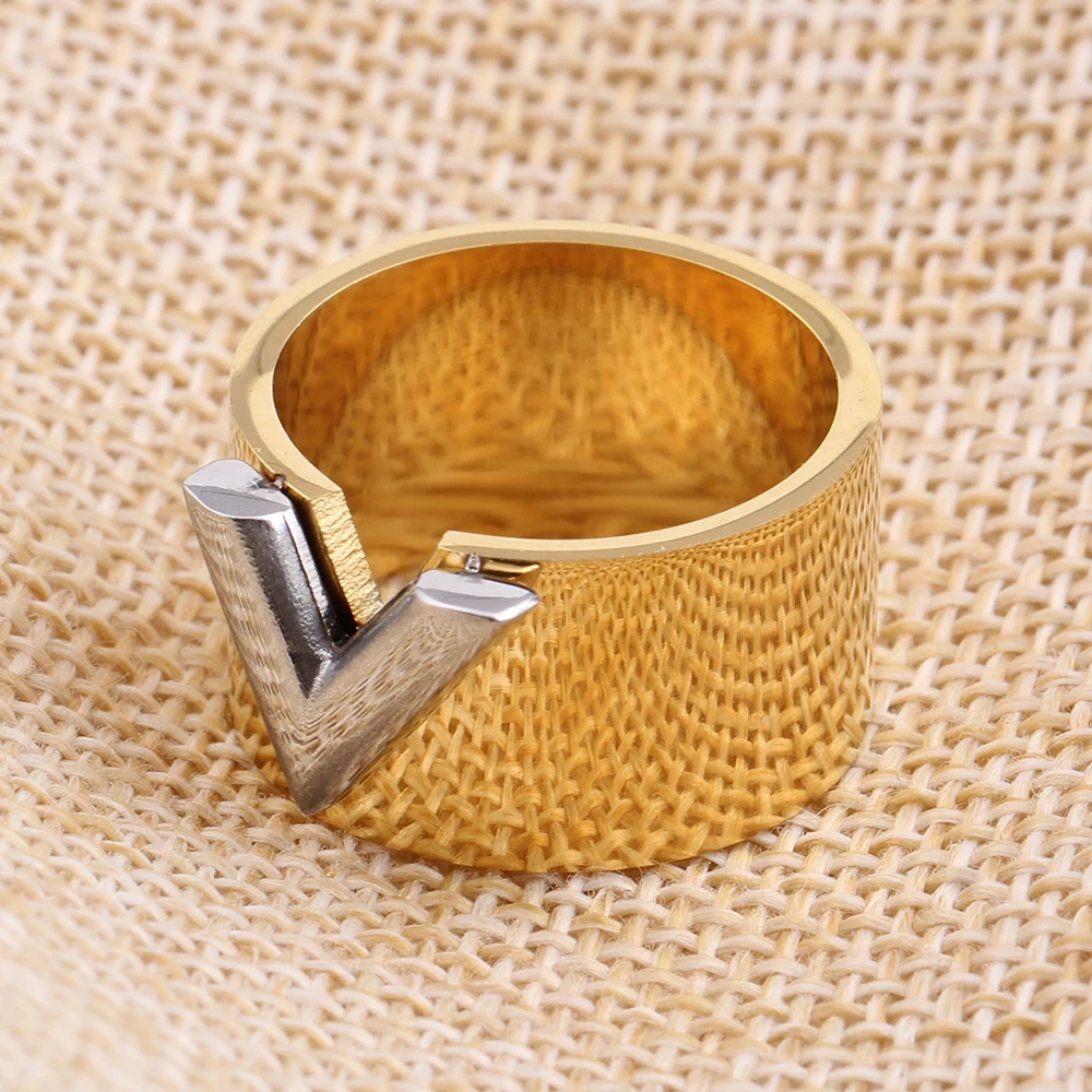 Fashion Famous Brand Women Ring Jewelry Double Color Gold Anillos Mujer Femmel Titanium Steel High Polished Luxury - Image 4