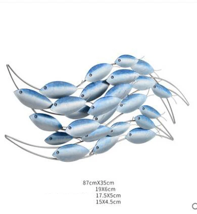 Современные кованые морские рыбы группы настенные подвесные украшения для дома гостиной настенные росписи ремесла Бар отеля настенные наклейки украшения - Цвет: style1