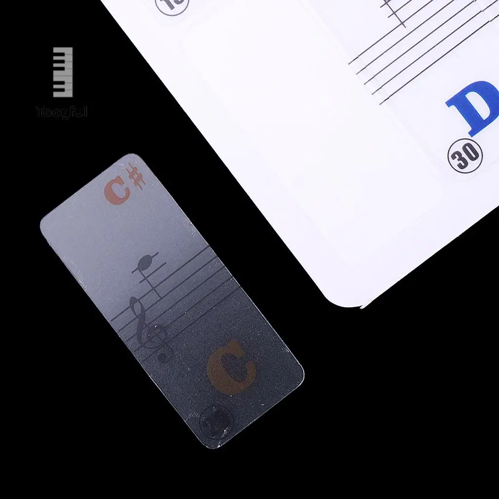 Tooyful 61 Key Piano Electronic Keyboard Sticker Letter Decal for Beginner Amateur Piano Practice Accessory 23.5 x 11.5cm