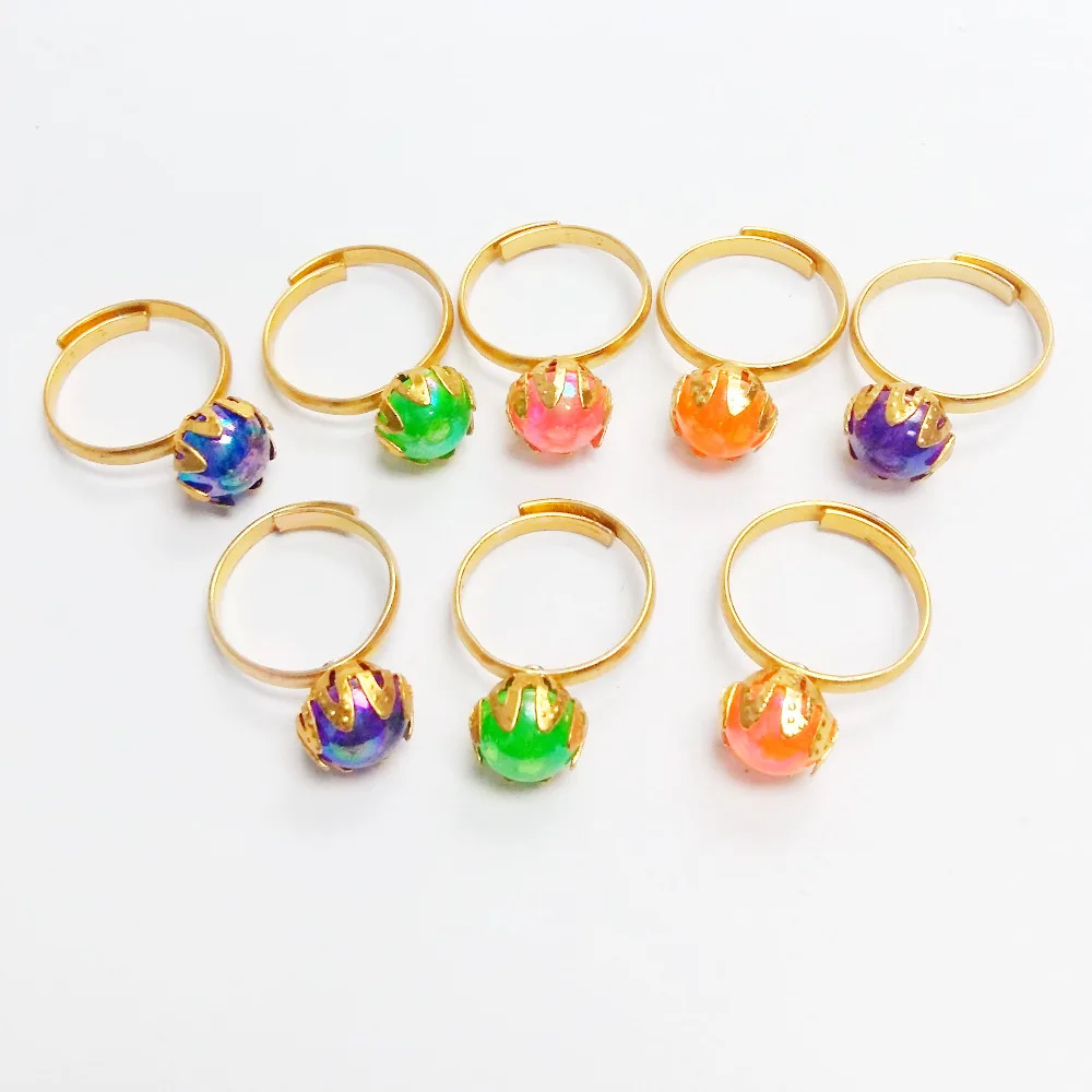 12 pcs Metal gold Girl gem RINGS VENDING MACHINE TOYS pinata Bag Filler