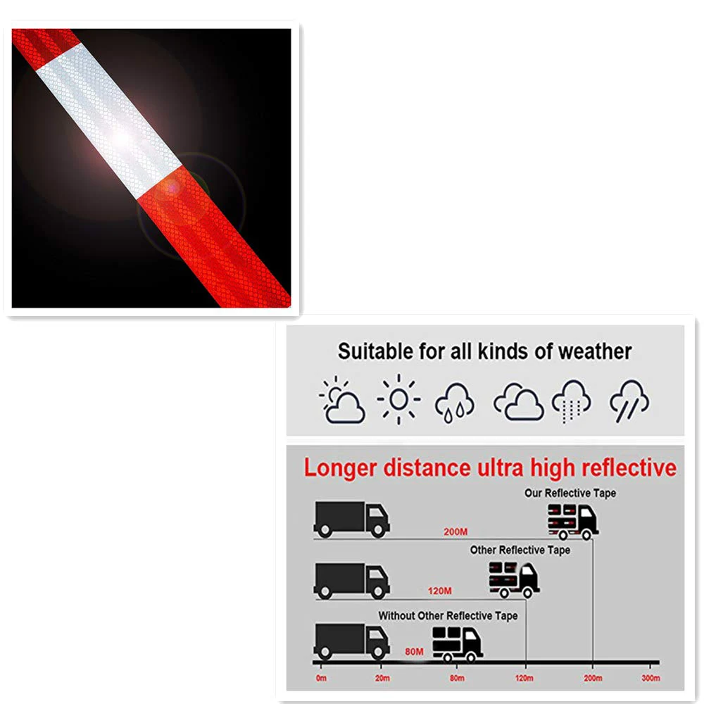 5 см* 45 м декоративный красный, серебристый, белый грузовик для автомобильных дисков тела Предупреждение светоотрающей полосой отражают отражатель на прицепы меры предосторожности, безопасности Предупреждение