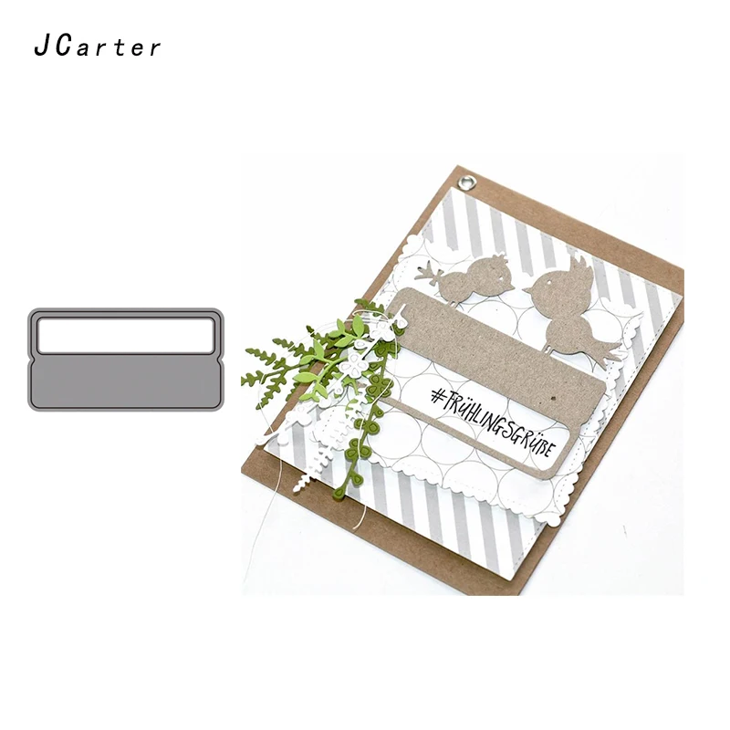 

JC Metal Cutting Dies for Scrapbooking Die Cut Rectangle Letter Frame Craft Stencil Folder Paper Card Making Model Decoration