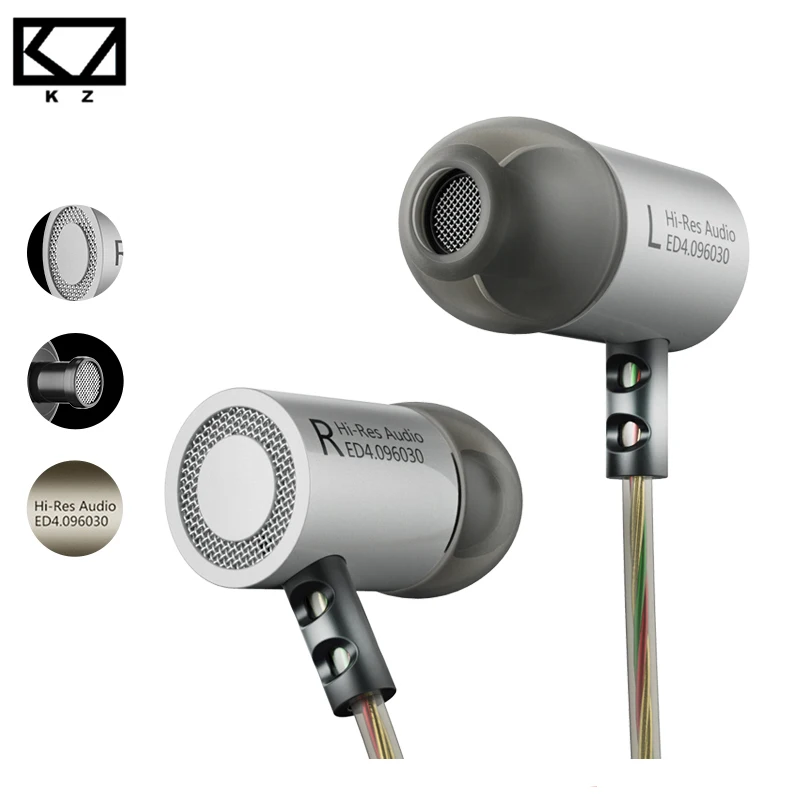 KZ ED4 Earphone for Phone Metal Stereo Headphones Noise Isolating In-ear Music Earbuds with Microphone for Mobile Phone MP3 MP4 raxfly earphone for iphone xiaomi samsung huawei 3 5mm mobile phone in ear clear music earphone noise cancel earbud microphone