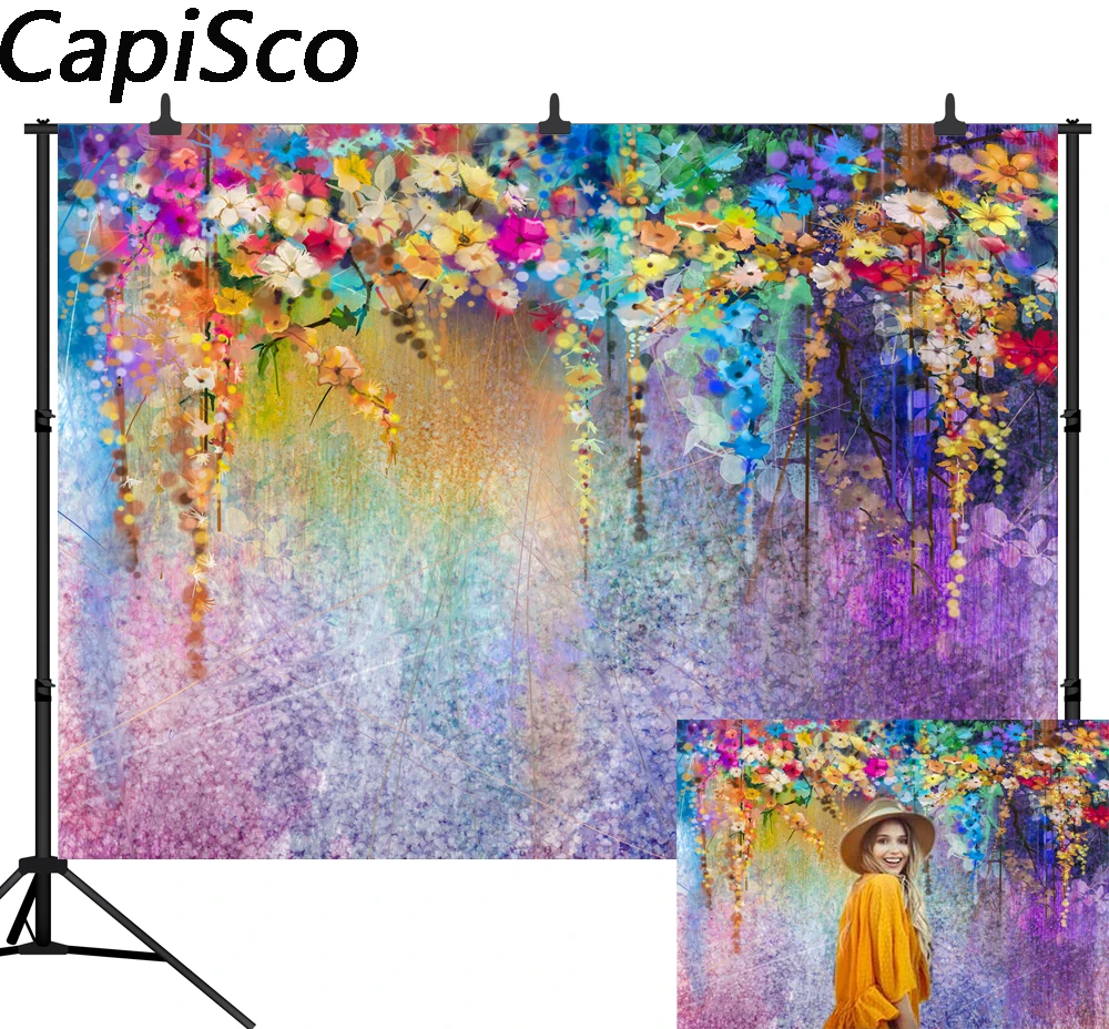 

Capisco Colourful Wedding Photography Backgrounds Customize Backdrops Flower Valentine'S Day Backgrounds For Photo Studio