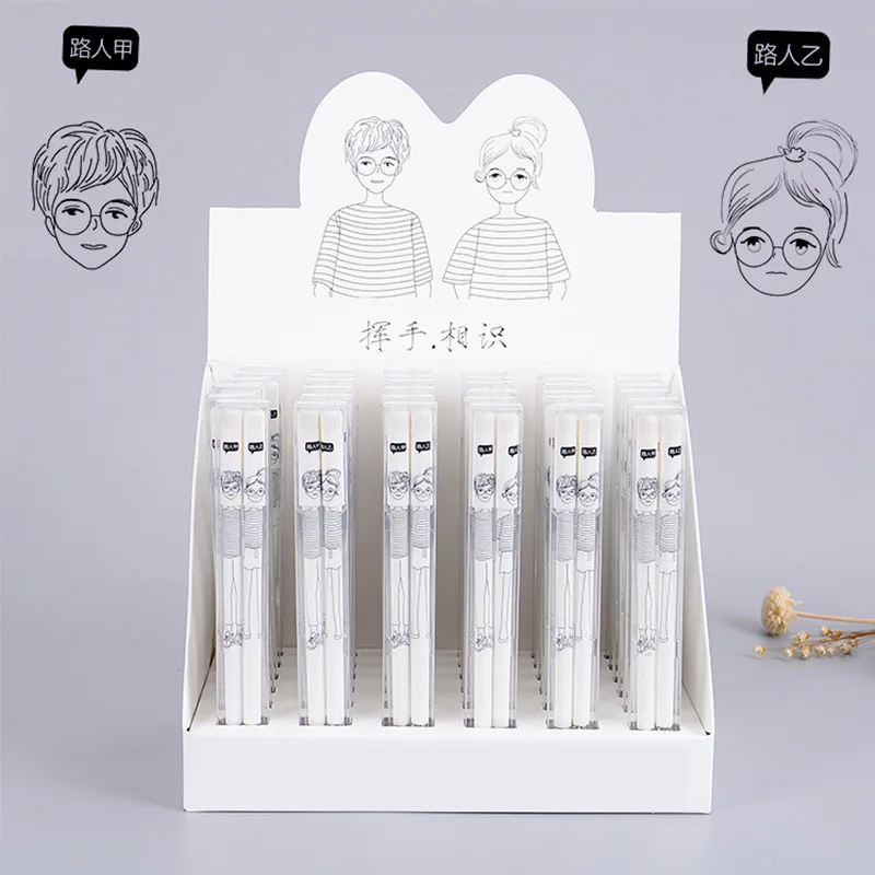 

2 Pcs/lot Lovers Gel Pens Korean Balck Ink Pen Students Writing Signing Pens Girlfriend Gifts School Office Supply Stationery