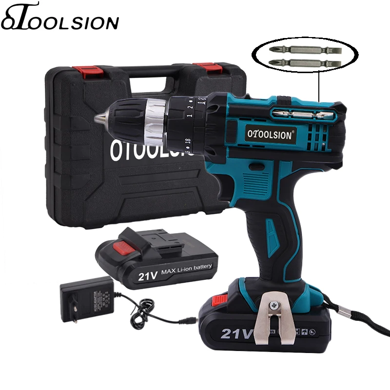 

New 21v Impact Electric Drill Variable Speed Impact Electric Screwdrivers 1.5mah Impact Cordless Drill Lithium Battery Home DIY
