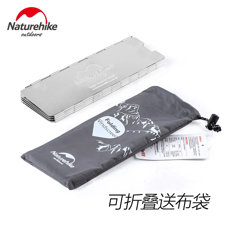 Naturehike fábrica Venta al aire libre estufa de Camping plegable parabrisas de cocina accesorios parabrisas pantalla plegable a prueba de viento