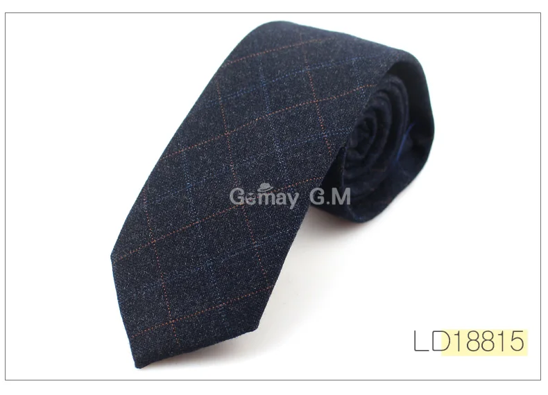 Fashion Wool Ties For Men Skinny Solid Casual Neckties Corbata Slim Striped Necktie for Wedding Gift Suit Cravat Accessories - Цвет: LD18815