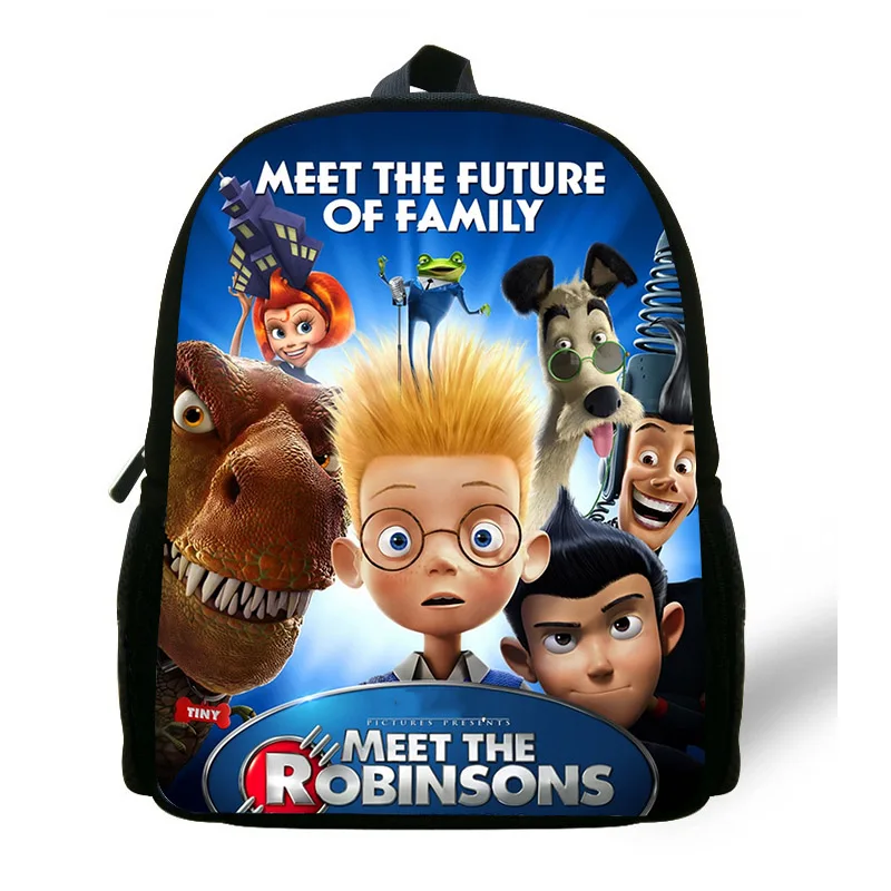 12 Inch Cartoon Meet The Robinsons Print Backpack For Children School bag For Kids Boys Girls