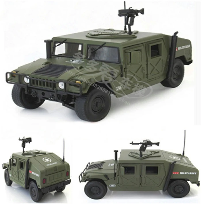 Литая 1:18 из сплава, тактический автомобиль Hummer, военный бронированный автомобиль, литая модель с 5 дверями, открытая игрушка для детей на день рождения