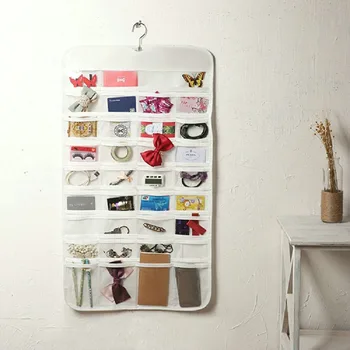 

80 Jewelry Organizer Hanging Storage Pockets Jewelry Earring Rings Bracelets Hanger Wall Storage Bag 43 x 85cm