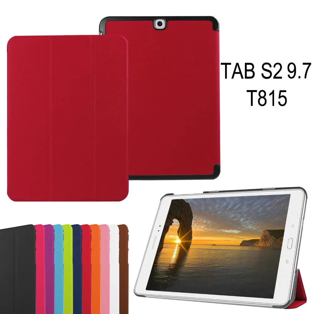 

20pcs/lot wholesale Flip Cover For Samsung Galaxy Tab S2 9.7 T815 SM-T810 Tablet funda cases Smart Cover free ship dhl/fedex