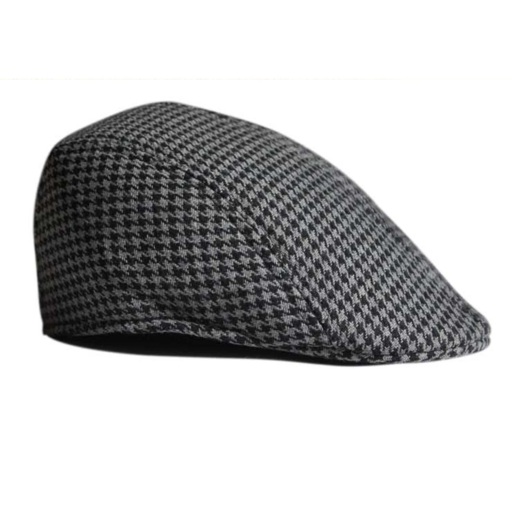 Унисекс хлопок плоская кепка Gatsby Кепка s Мода британский стиль остроконечный Бейсбол солнцезащитный козырек кантри Каби шляпы для гольфа - Цвет: Black Grey