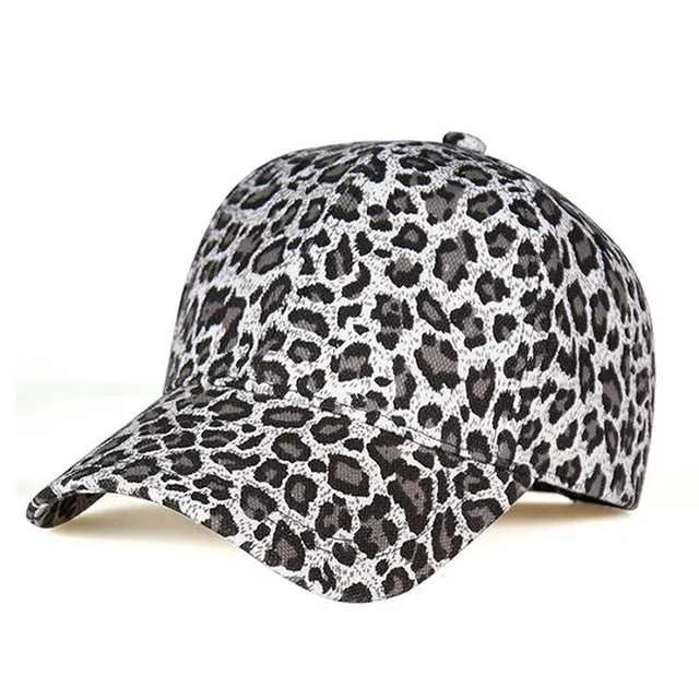 Fashion Casual Leopard Cheetah Print Panel Strapback Camp Hat Cap retro
