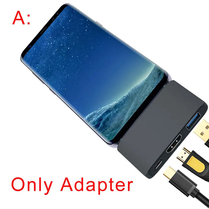 Mosible USB C концентратор к HDMI для Dex samsung Phone Zend Переключатель концентратор USB 3,0 с адаптером питания для Macbook Pro/Air type-C док-станция