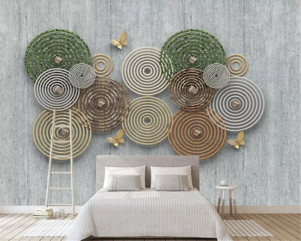 

Beibehang Custom Wallpaper Large Painting 3d abstract circle Wall Mural papel de parede Home background decoration 3D Wallpaper