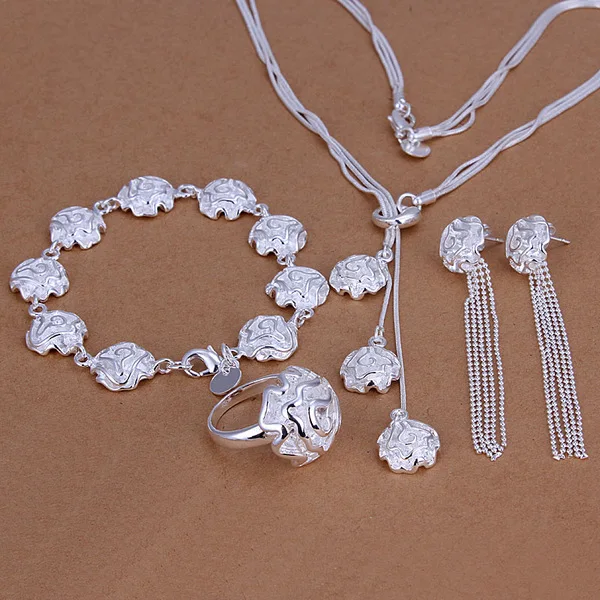 

New Arrival Fashion European Jewelry Set Rose Styling Material for Silver Jewelry Anniversary Jewelry Accessories Birthday Gift