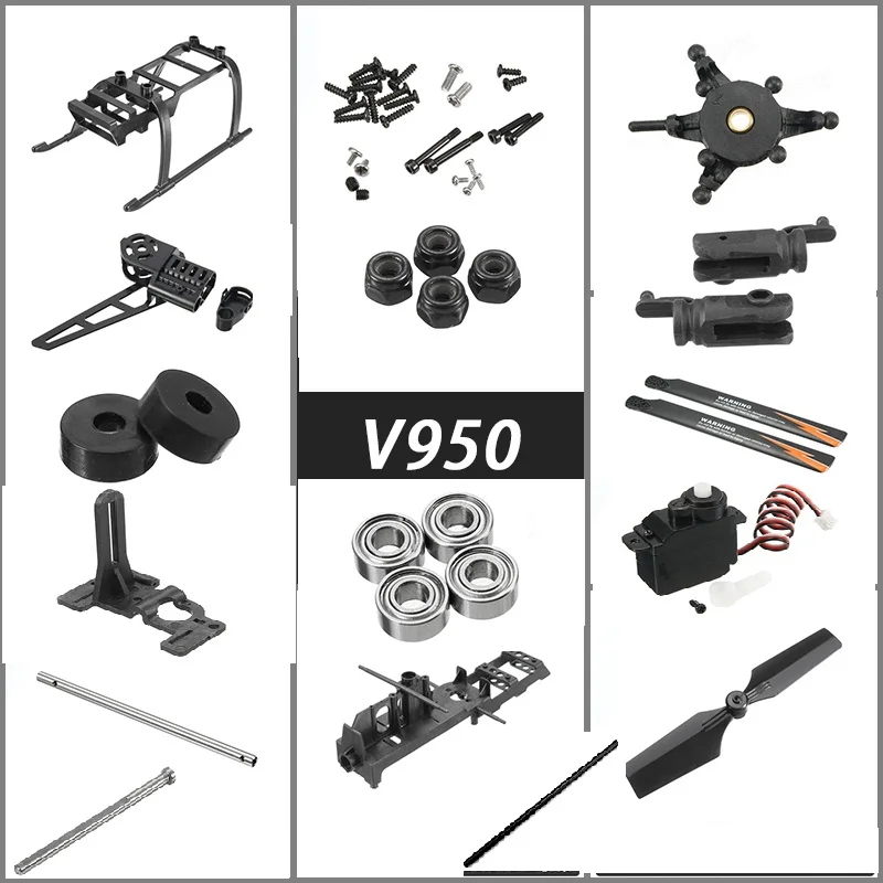 

WLtoys V950 Main Blade Rotors Pipe Shaft Tail Cap Motor Bearing EXPLORERS SERIES OF FLIGHT RC Helicoper Spare Parts Accessories