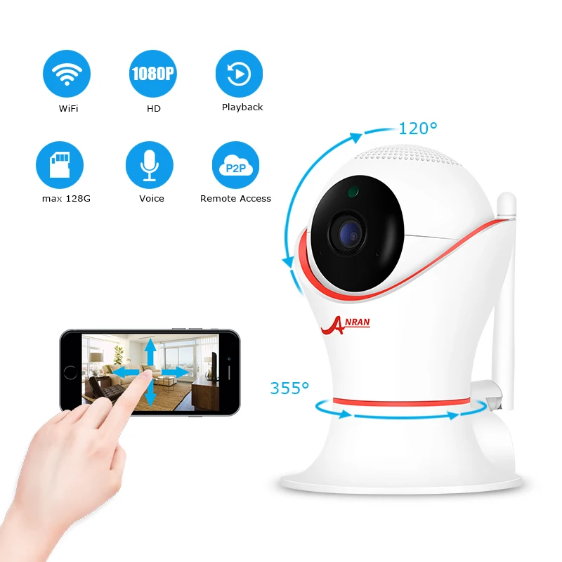 

ANRAN 1080P IP Camera Wifi Home HD Night Vision Video Surveillance Camera I Two-Way Audio Baby Monitor