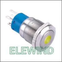 

ELEWIND 19mm Yellow Dot illuminated Momentary push button(PM192F-22D/Y/12V/S)