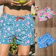 Мужские шорты с цветочным принтом, летняя одежда для плавания, плавки для плавания, Пляжные штаны, спортивные трусы-боксеры, хит