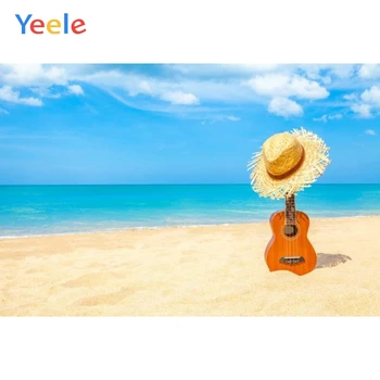 

Yeele Summer Party Seaside Guitar Hat Backdrop Photography Backgrounds Customized Photographic Backdrops For Photo Studio