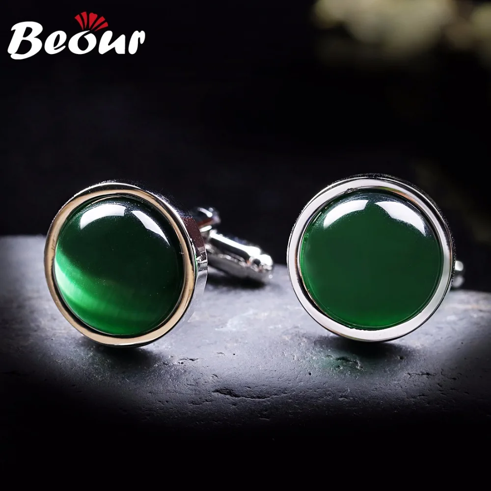 Classic Green Opal Mens Cufflinksin Tie Clips & Cufflinks from Jewelry