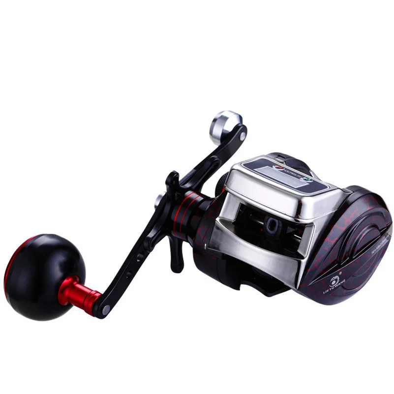 Carretel de Pesca Carretel de Metal Roda de Água Yuyu Baitcasting Carretel Contador Medidor 6.3: 1 Digital Completo Salgada Trolling Bobina Arrastar 5kg no 3 Carretilhas de pesca