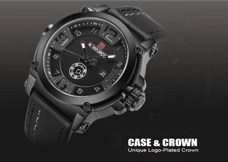 NAVIFORCE 9099 мужские часы Топ бренд класса люкс спортивные кварцевые часы с кожаным ремешком Мужские Водонепроницаемые наручные часы Relogio Masculino