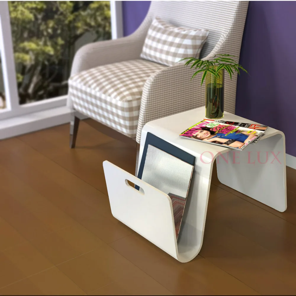 ONELUX 2017 New Designed Acrylic coffee tea table,Lucite magazine sofa beside tables