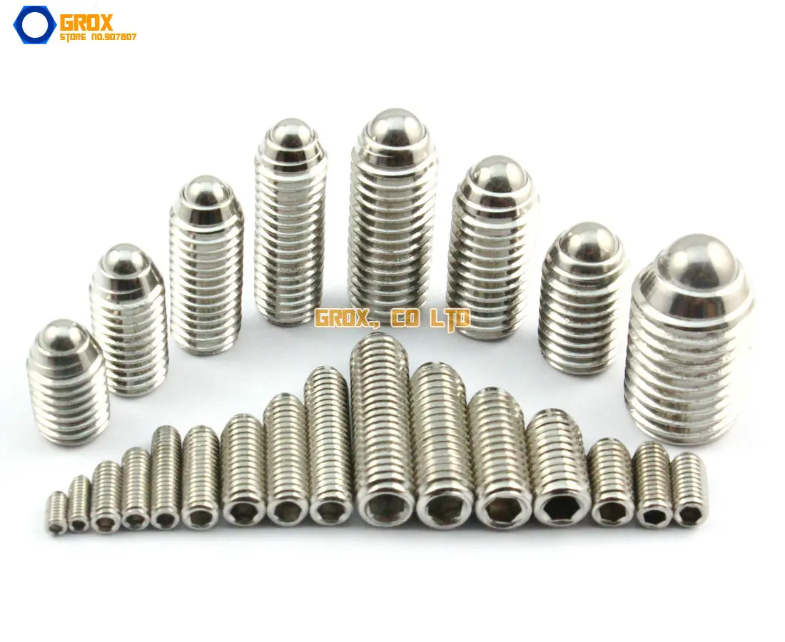 M4 304 Stainless Steel Hex Socket Spring Ball Plunger Set Screw
