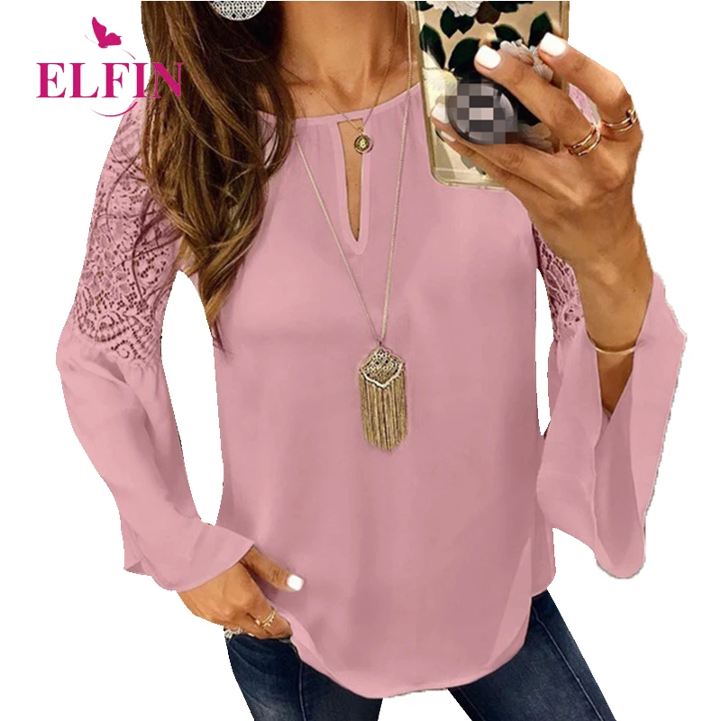 

Women Tops And Blouses Long Sleeves Autumn Lace Blouses Women Fashion 2018 Office Work Mujer Blusas Shirts Top SJ233R