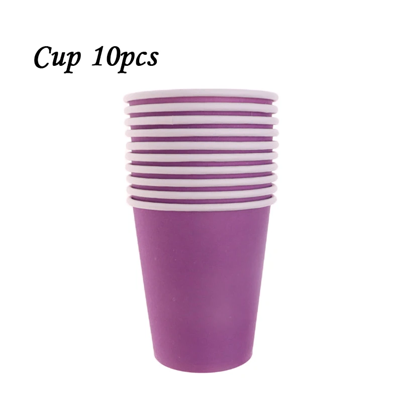 10 шт./Партия красная розовая тарелка чашка соломенная одноразовая коробка для посуды сплошной цвет день рождения предметы домашнего обихода Детская Игрушка В ванную - Цвет: Cup10pcs