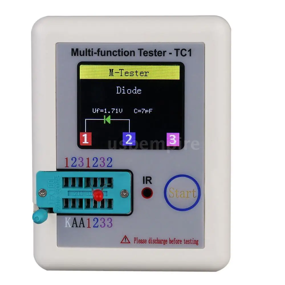 Транзистор тестер TFT Диод Триод измеритель емкости LCR ESR NPN PNP MOSFET