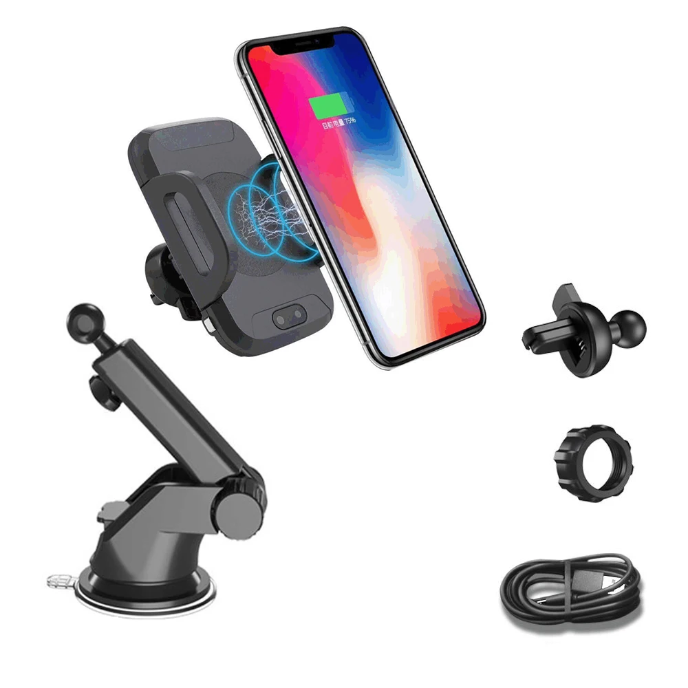 

Infrared Sensor Car Stand Holder Automatic Wireless Charger For Samsung S8 S9 S7 Note 9 8 For iphone X 8 Plus QI Fast Charging