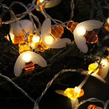 

2018 New String Lights Solar Bees light Waterproof Outdoor Lights 30 Lights 6.5 meters Warm White Light Hot DIY Party Devoration