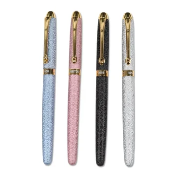 

4 Colors LANBITOU metal Fountain Pen with Gold Clip school Office stationery fashion 0.38 nib Writing ink Pens gift