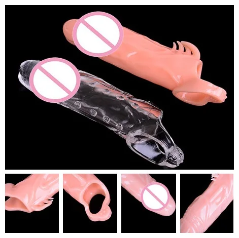 HWetR Penis Delay Contraceptive Extension G Point Sleeve Ring Cover Extend Condom Soft Silicone Dildo Ring Body Jewelry