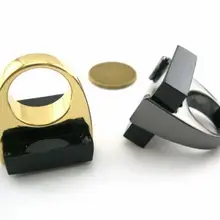 Новое поступление, гипербола, мужское кольцо в стиле панк, квадратная, Большая ширина, кольца с печаткой, модное мужское женское черное кольцо на палец, сплав, ювелирные изделия, вечерние