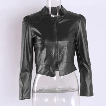 

Hot Sale New Female Women Motorcycle Pu Leather Coat Jackets Women's Autumn Winter Long Sleeve Bomber Jackets Black Outerwear