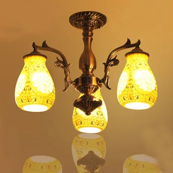 

Restaurant Bedroom Study Ceramic Pendant European Classical Mediterranean Wild suction New Chinese hanging Dual Chandelier