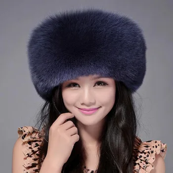 

5 Colors 2017 Fashion Women winter hat The big integral skin fox fur cap Mongolia hat Well-known brands of high quality Real fur
