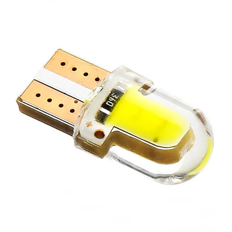 

1Pcs T10 Silicone Shell COB Led Car bulb W5W 501 168 Silica gel Auto Wedge Side Light Parking License Plate bulb 12V Car Styling