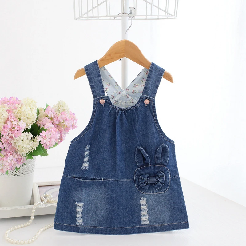 Baby Jumper Dress Blue Denim Dresses Cross back Jumper Toddler Girls